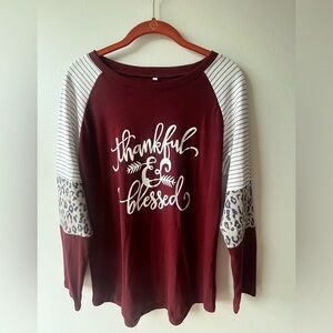Amazon Burgundy Long Sleeve Women's Top